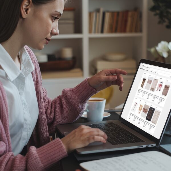 Woman is doing online purchases
